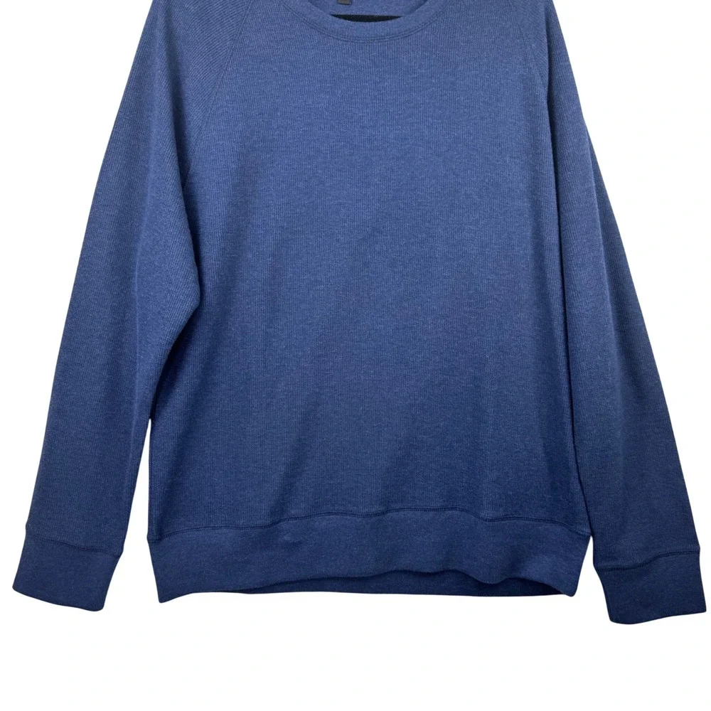Banana Republic Waffle Knit Sweatshirt Mens Large Navy Blue‎ Crewneck Pullover